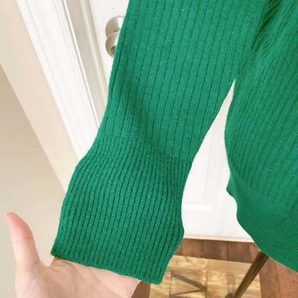 New Women's Loose Hooded Knitwear Solid Green Pullovers Knitted Sweater Dress - Picture 3 of 6